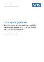 Hotel space guidance: Aimed to meet accommodation needs for patients discharged from Hospital during the COVID-19 Pandemic